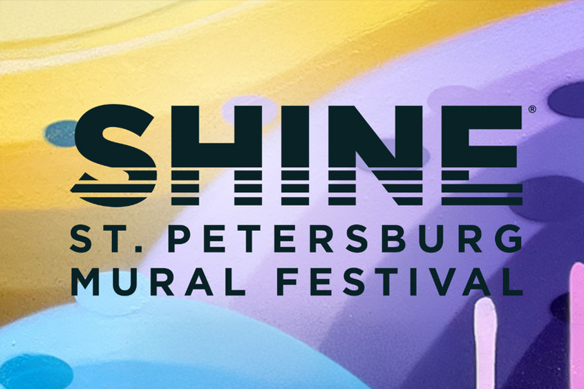 SHINE St. Pete Mural Festival mural in progress