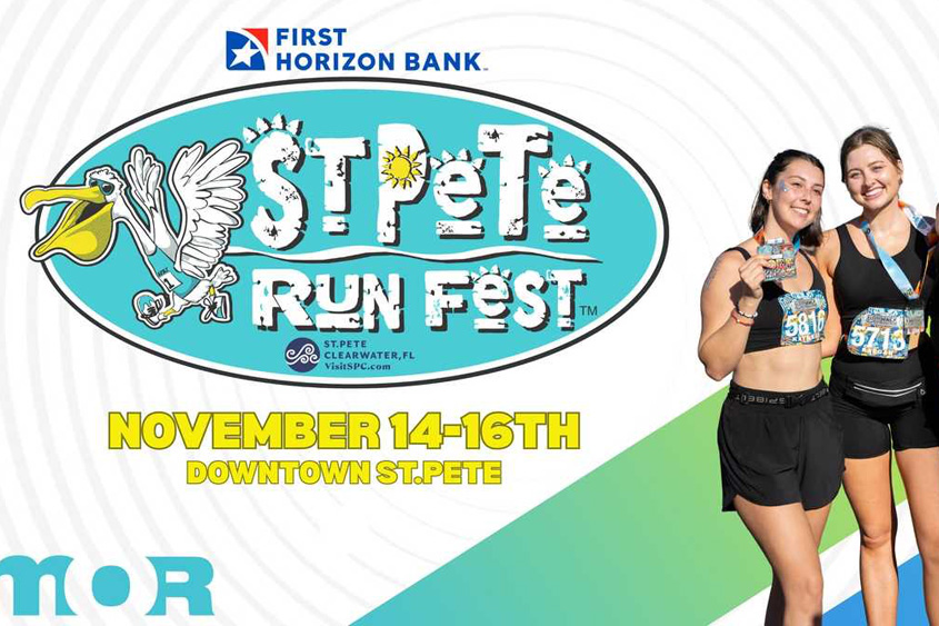 Runners along the St. Pete waterfront